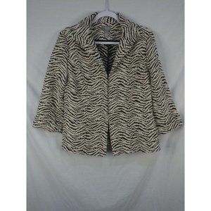 Chico's Travelers Collection 1 (Small) Zebra Print Jacket Oversized